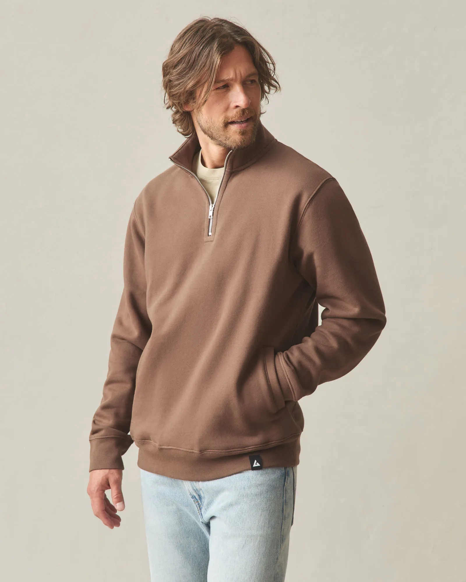 Men's Midweight Half Zip - Chestnut sold by American Giant product image thumbnail 2