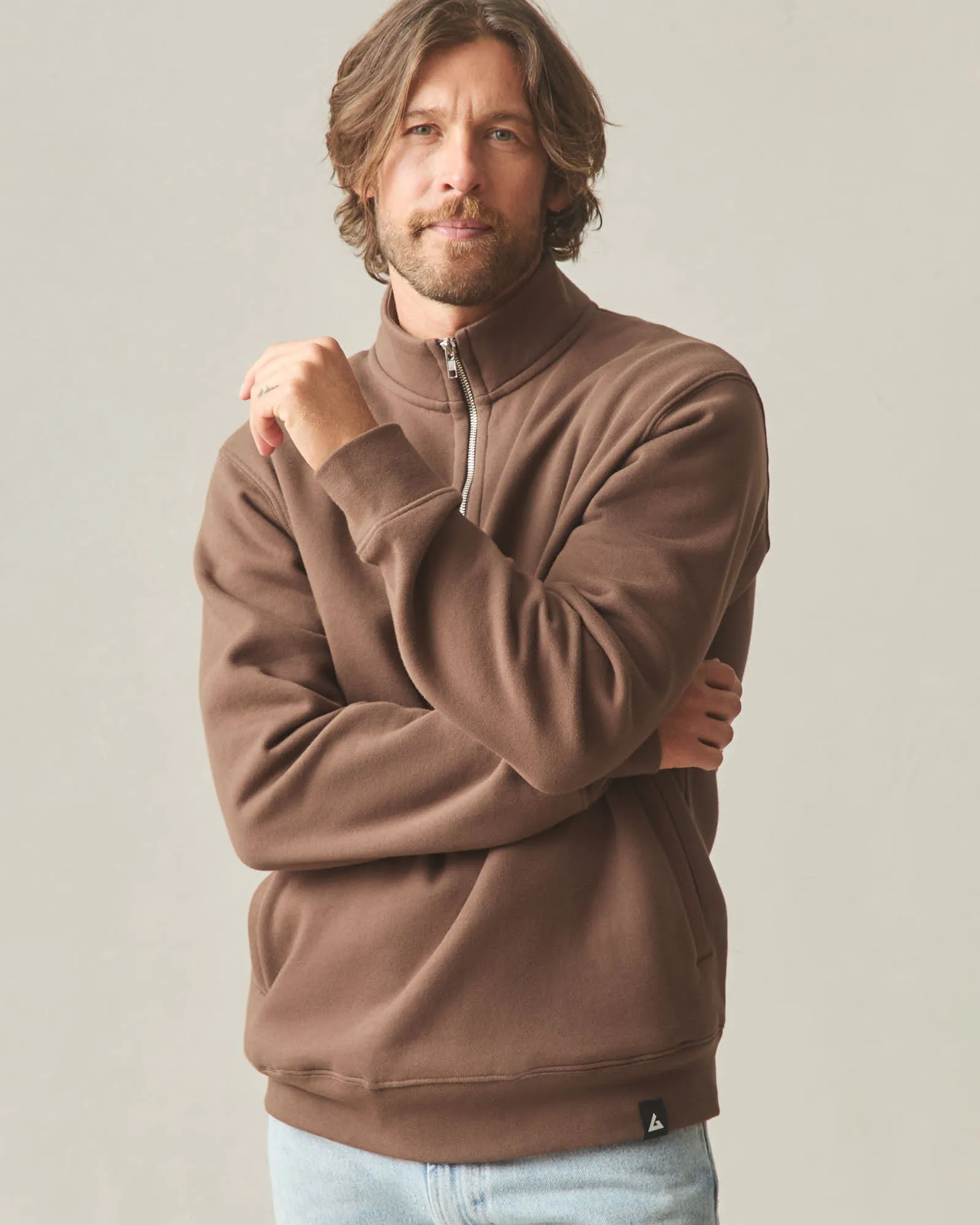 Men's Midweight Half Zip - Chestnut sold by American Giant product image thumbnail 3