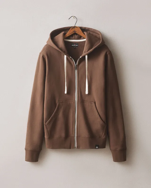 Men's Midweight Full Zip - Chestnut sold by American Giant