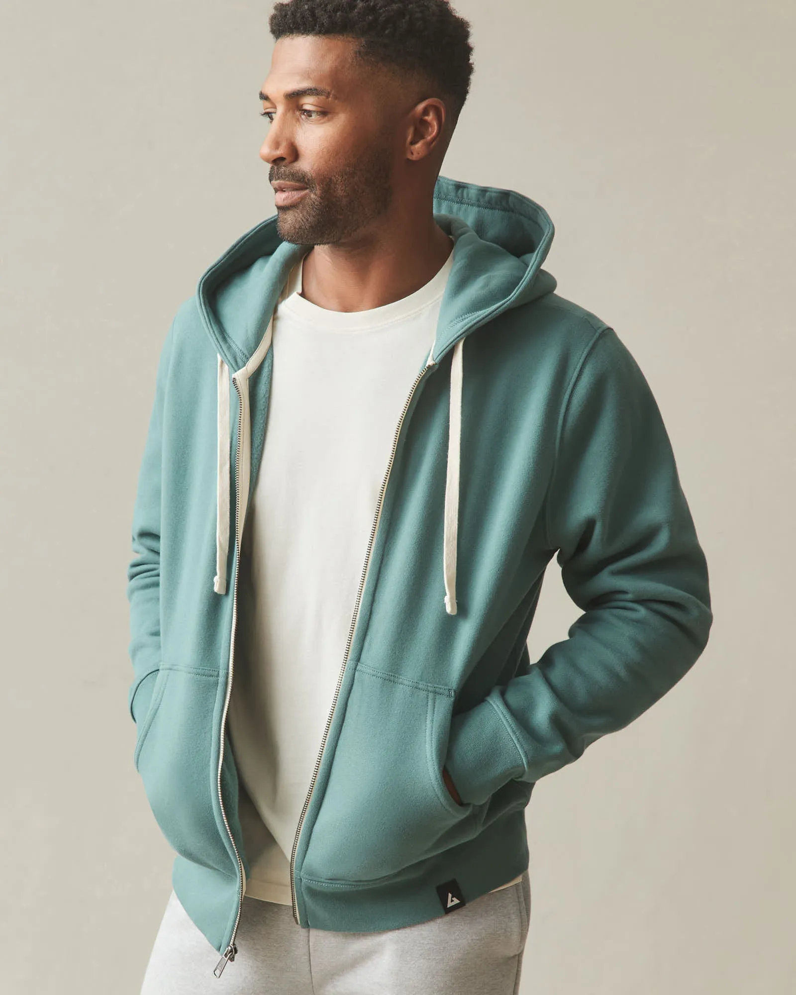 Men's Midweight Full Zip - Silver Pine sold by American Giant product image thumbnail 3