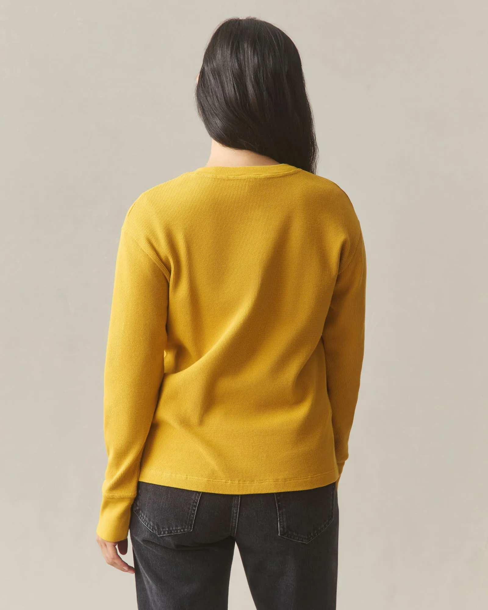 Women's Thermal Henley - Nugget Gold sold by American Giant product image thumbnail 3