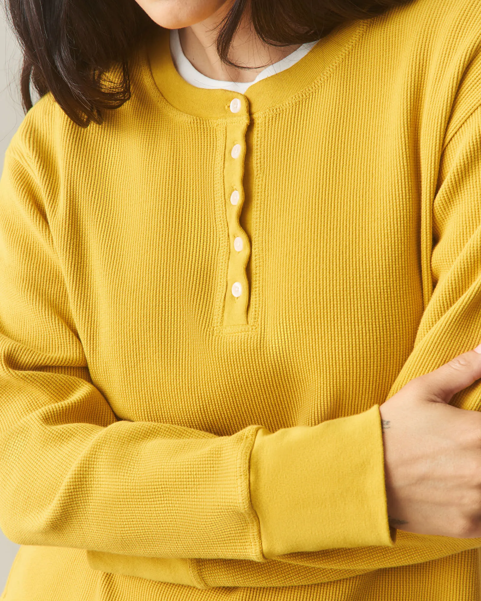 Women's Thermal Henley - Nugget Gold sold by American Giant product image thumbnail 5