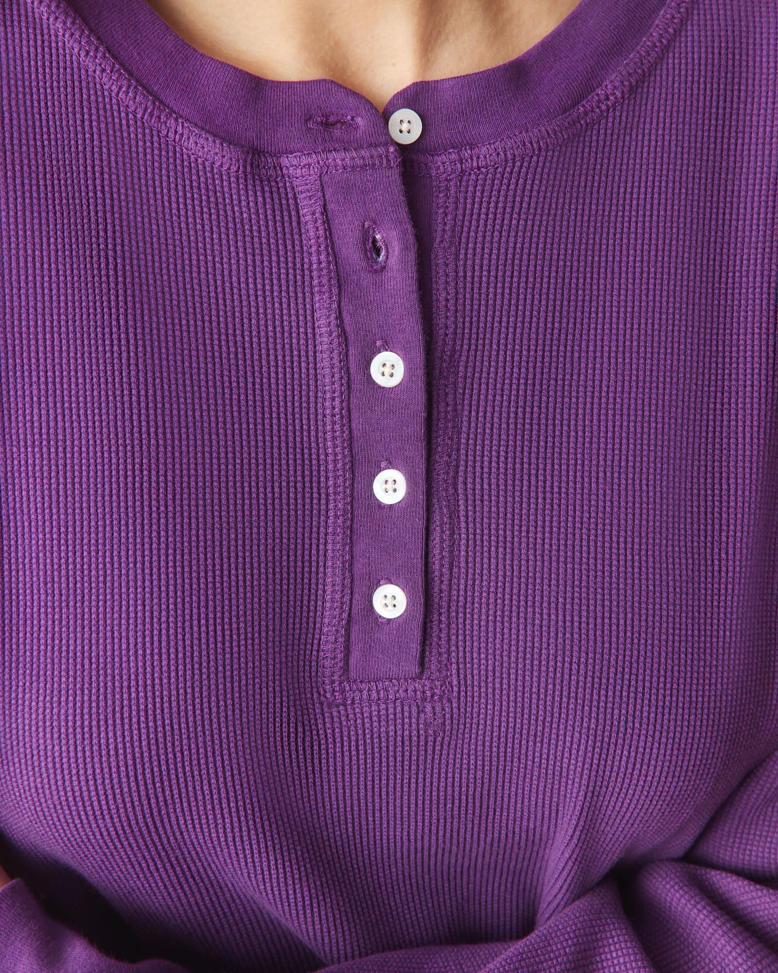 Women's Thermal Henley - Imperial Purple sold by American Giant product image thumbnail 5