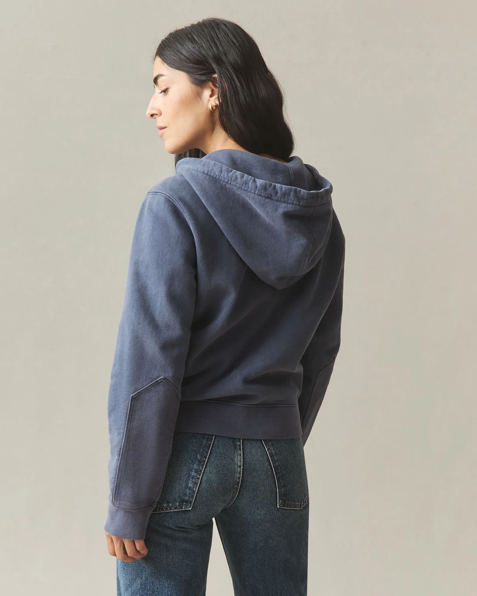 Women's Vintage Wash Relaxed Classic Full Zip 2.0 - True Navy sold by American Giant product image thumbnail 5