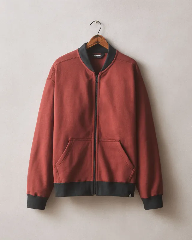 Men's Fleece Bomber Jacket - Russet Brown Black sold by American Giant