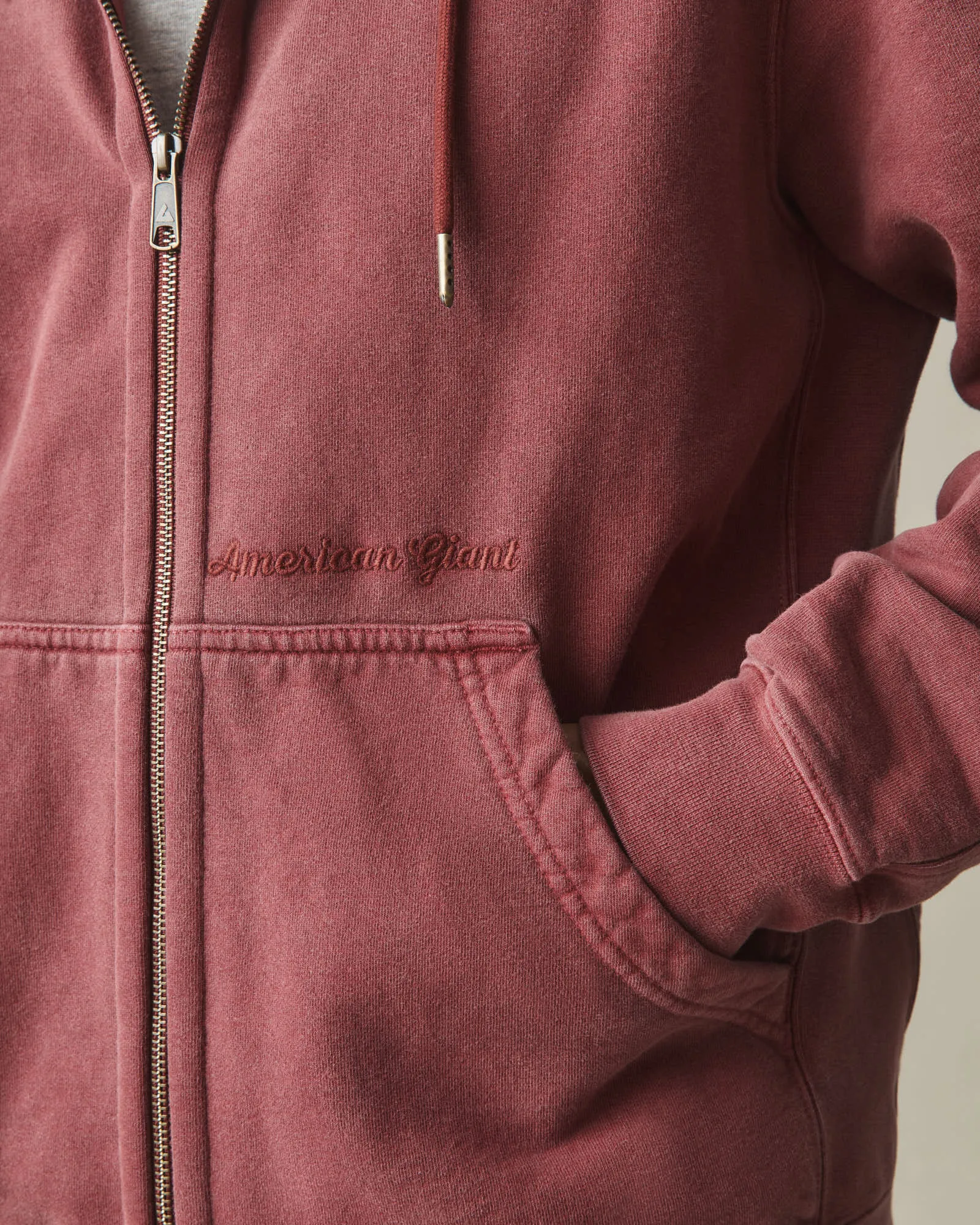 Men's Vintage Wash Relaxed Classic Full Zip - Russet Brown sold by American Giant product image thumbnail 5