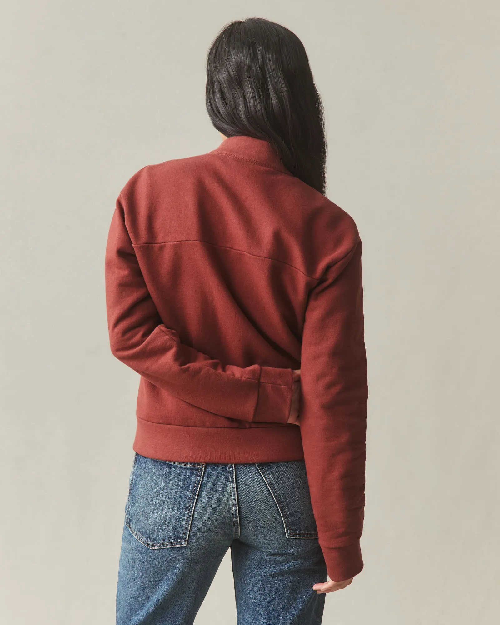 Women's Fleece Bomber Jacket - Russet Brown sold by American Giant product image thumbnail 4