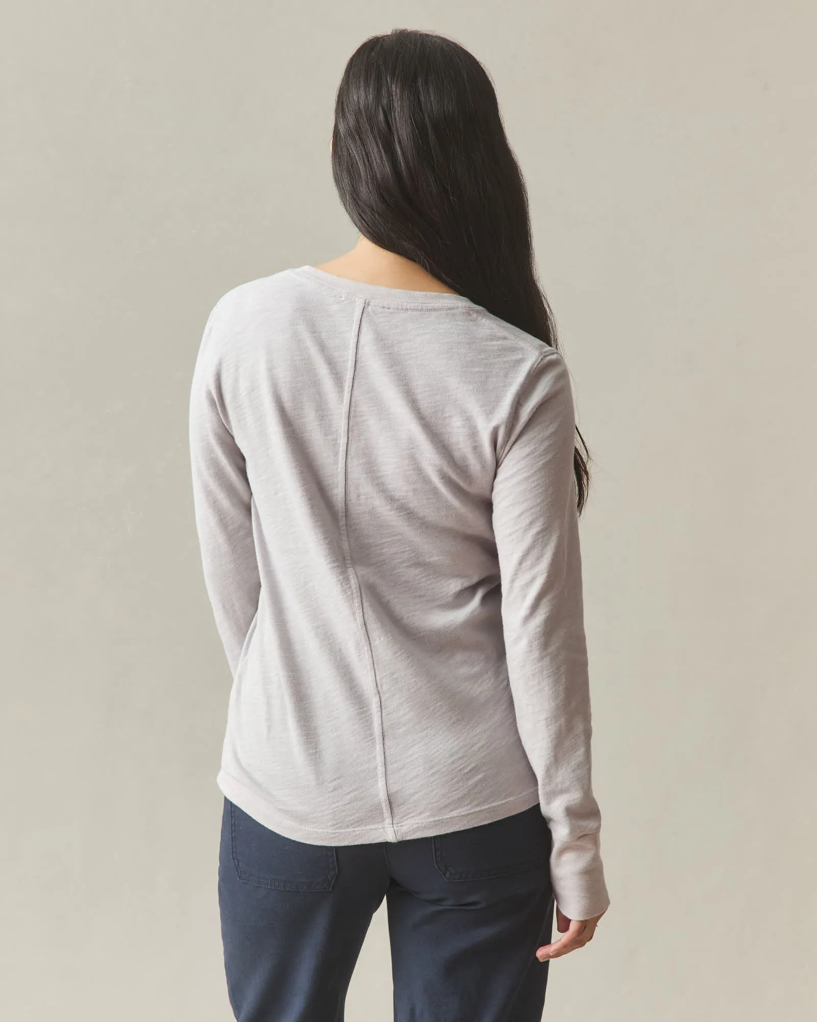 Women's Premium Slub Long Sleeve V-Neck Tee - Ashes of Roses sold by American Giant product image thumbnail 4