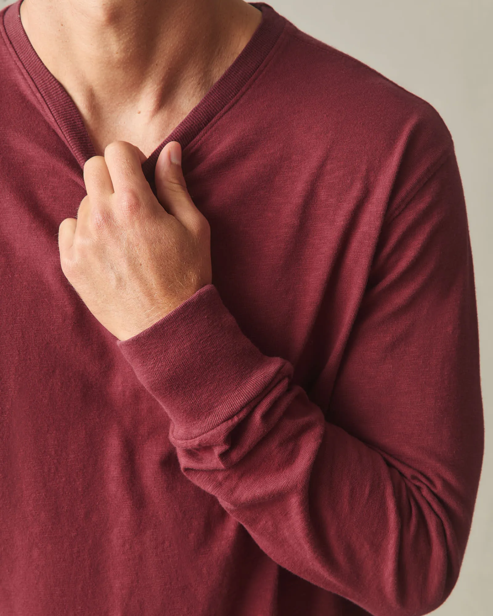 Men's Premium Slub Crew Tee Long Sleeve - Bonfire Red sold by American Giant product image thumbnail 5