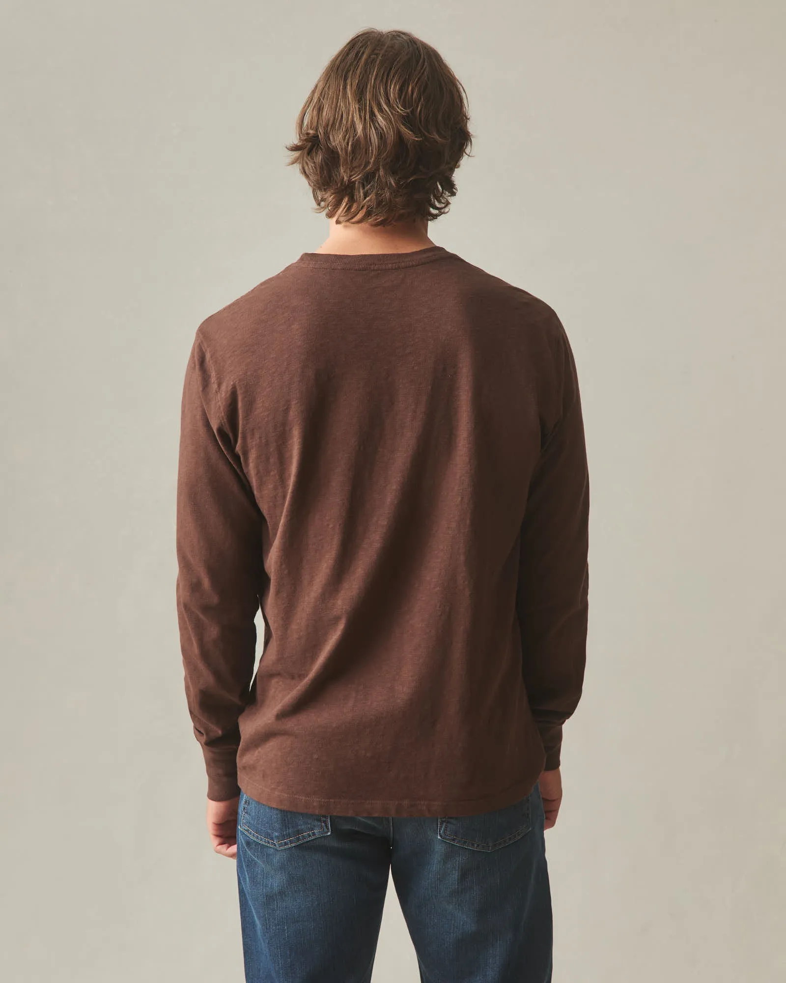 Men's Premium Slub Crew Tee Long Sleeve - Chicory Coffee sold by American Giant product image thumbnail 4