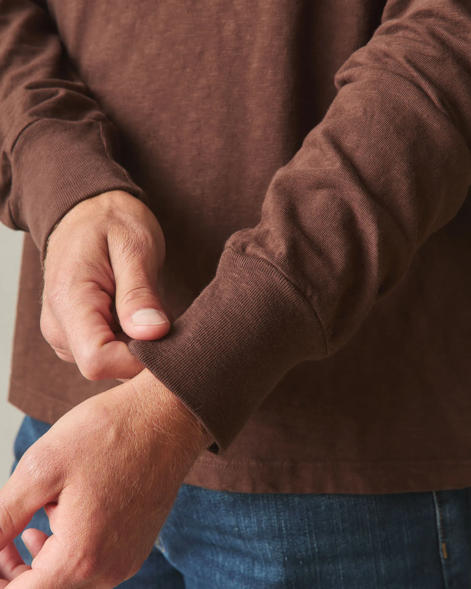 Men's Premium Slub Crew Tee Long Sleeve - Chicory Coffee sold by American Giant product image thumbnail 5