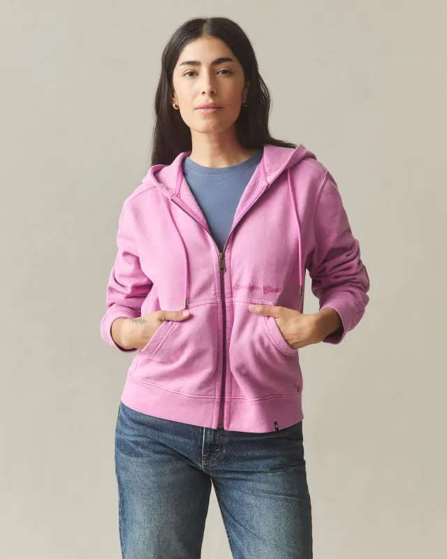 Women's Vintage Wash Relaxed Classic Full Zip 2.0 - Washed Fiji Flower sold by American Giant