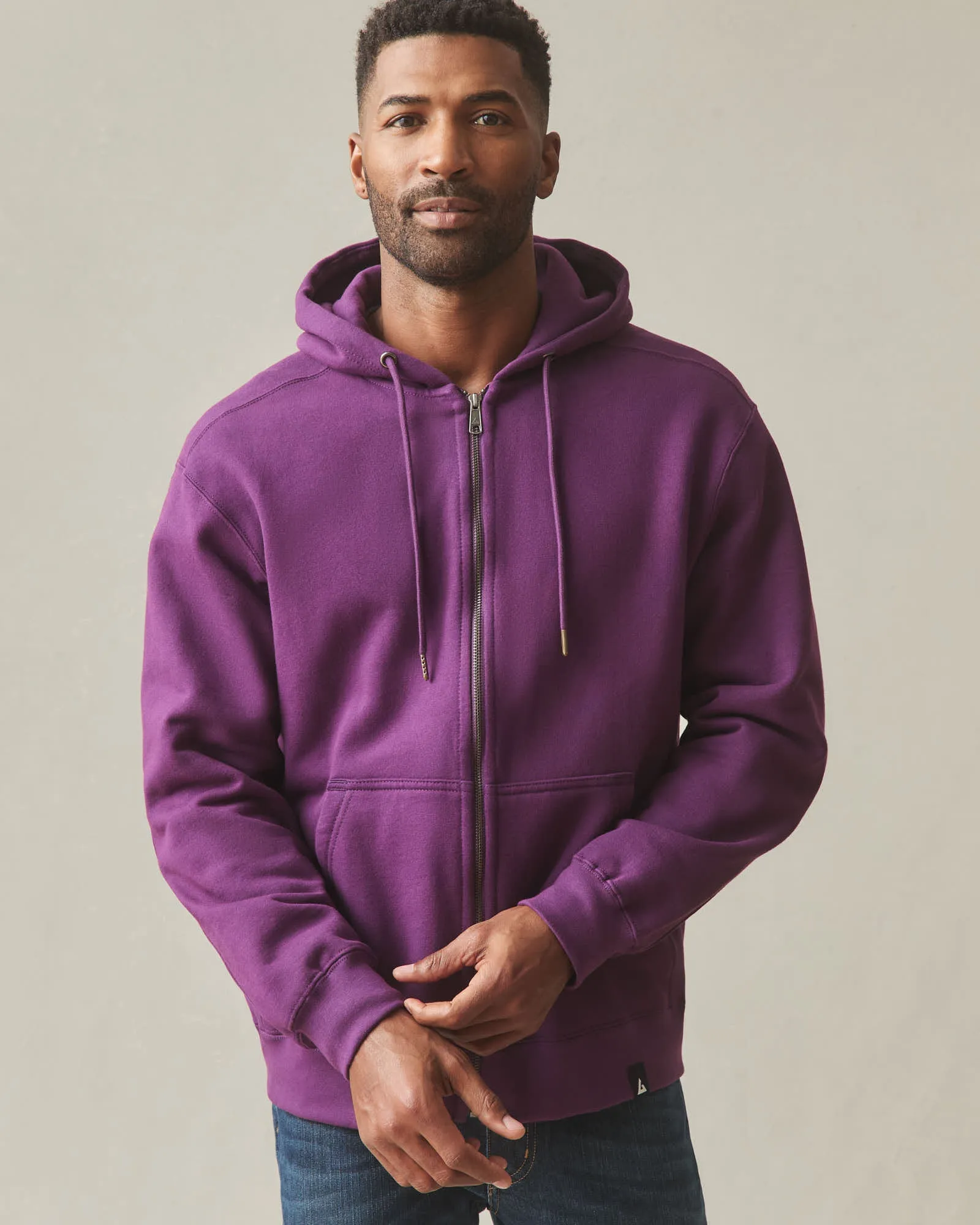 Men's Relaxed Classic Full Zip - Italian Plum sold by American Giant product image thumbnail 3