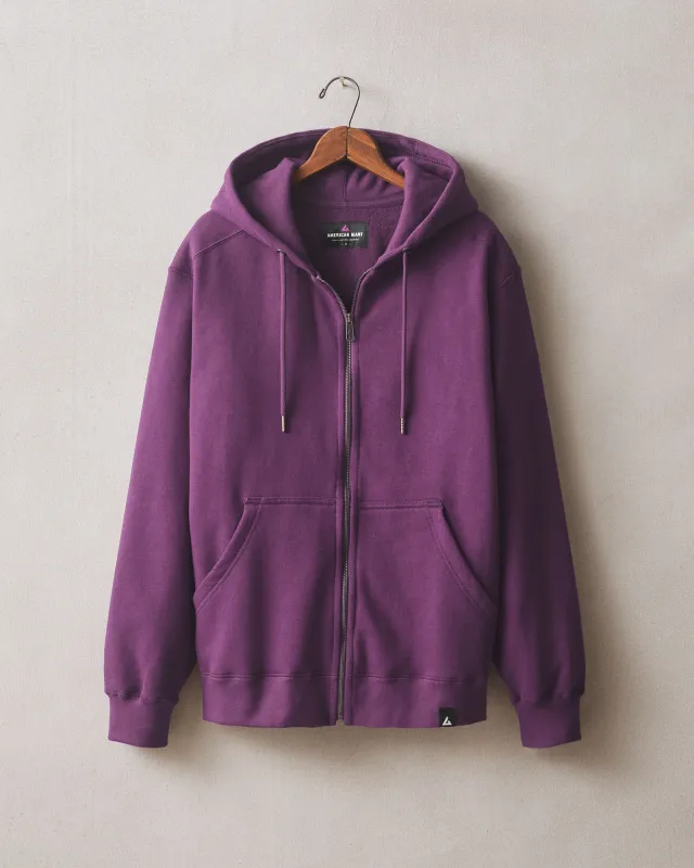 Men's Relaxed Classic Full Zip - Italian Plum sold by American Giant