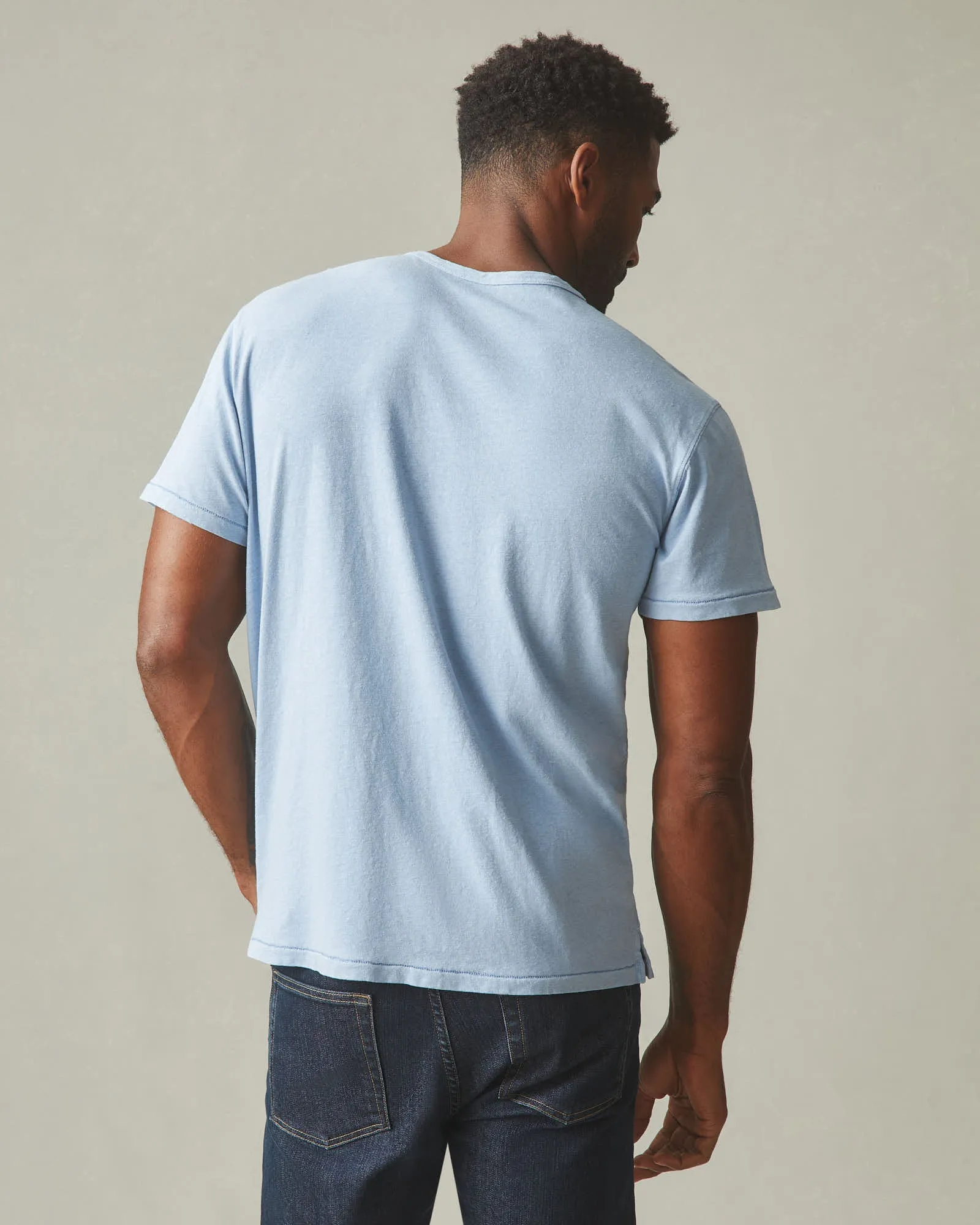 Men's Hemp Jersey Crew Tee - Powder Blue sold by American Giant product image thumbnail 3