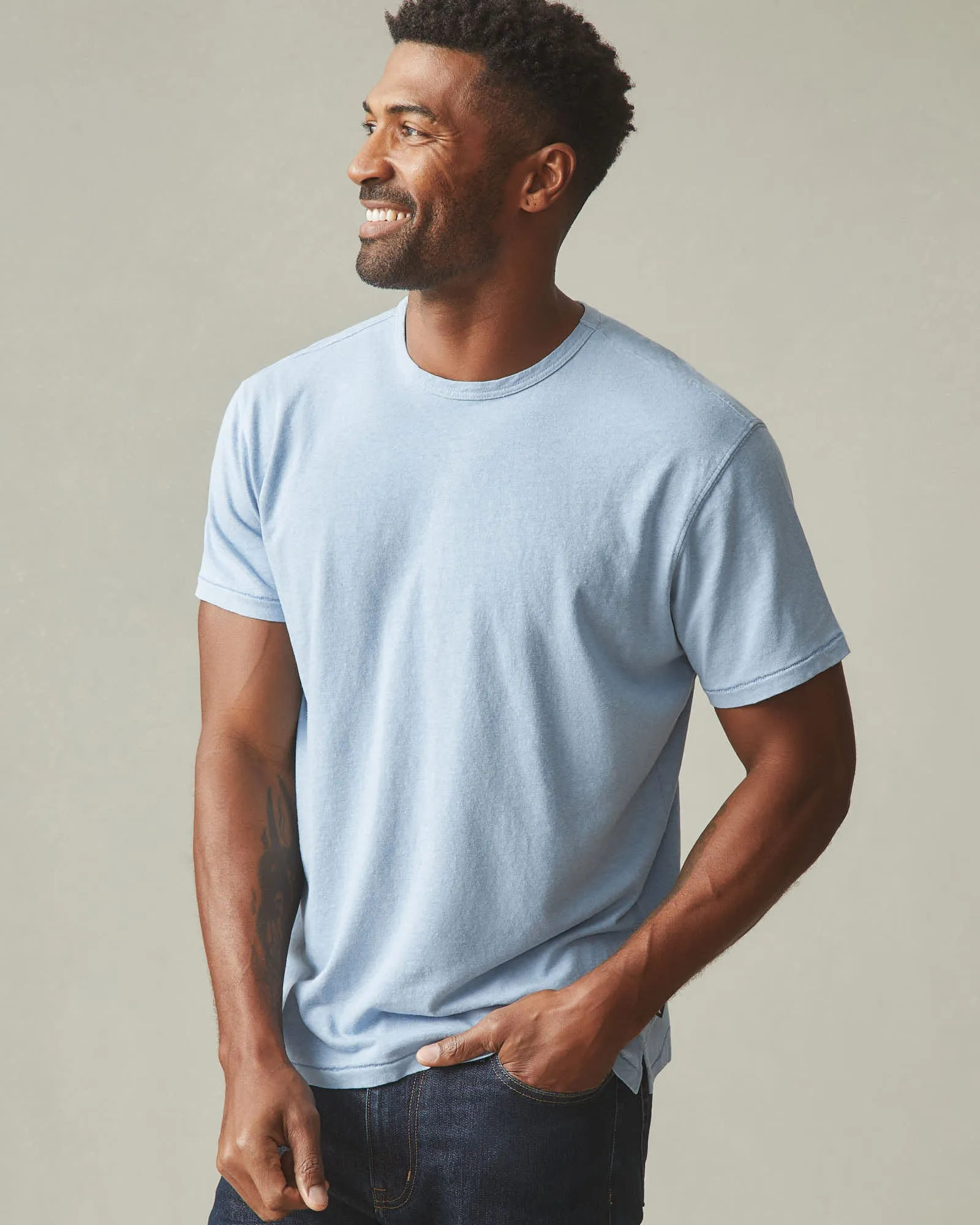 Men's Hemp Jersey Crew Tee - Powder Blue sold by American Giant product image thumbnail 2
