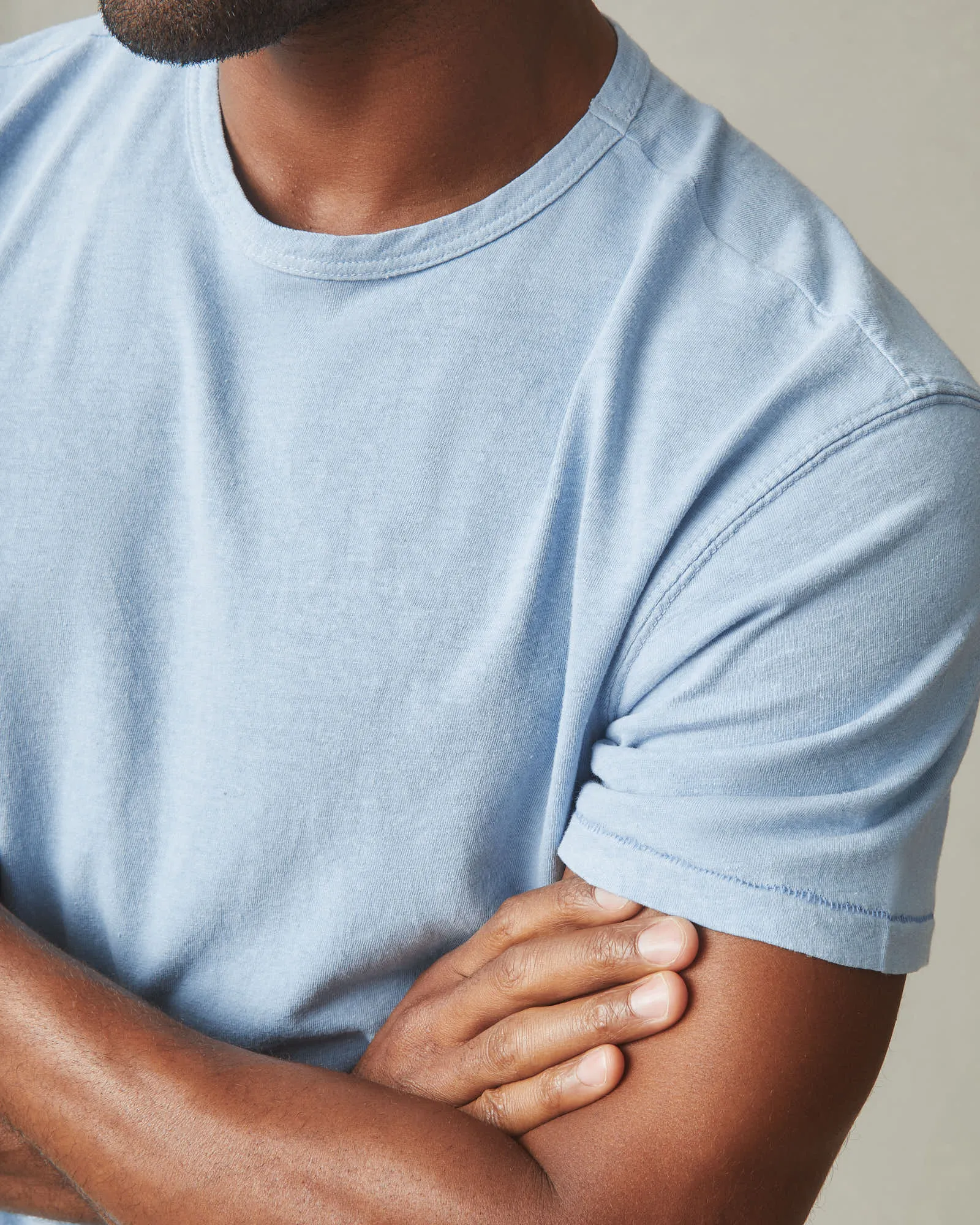 Men's Hemp Jersey Crew Tee - Powder Blue sold by American Giant product image thumbnail 4