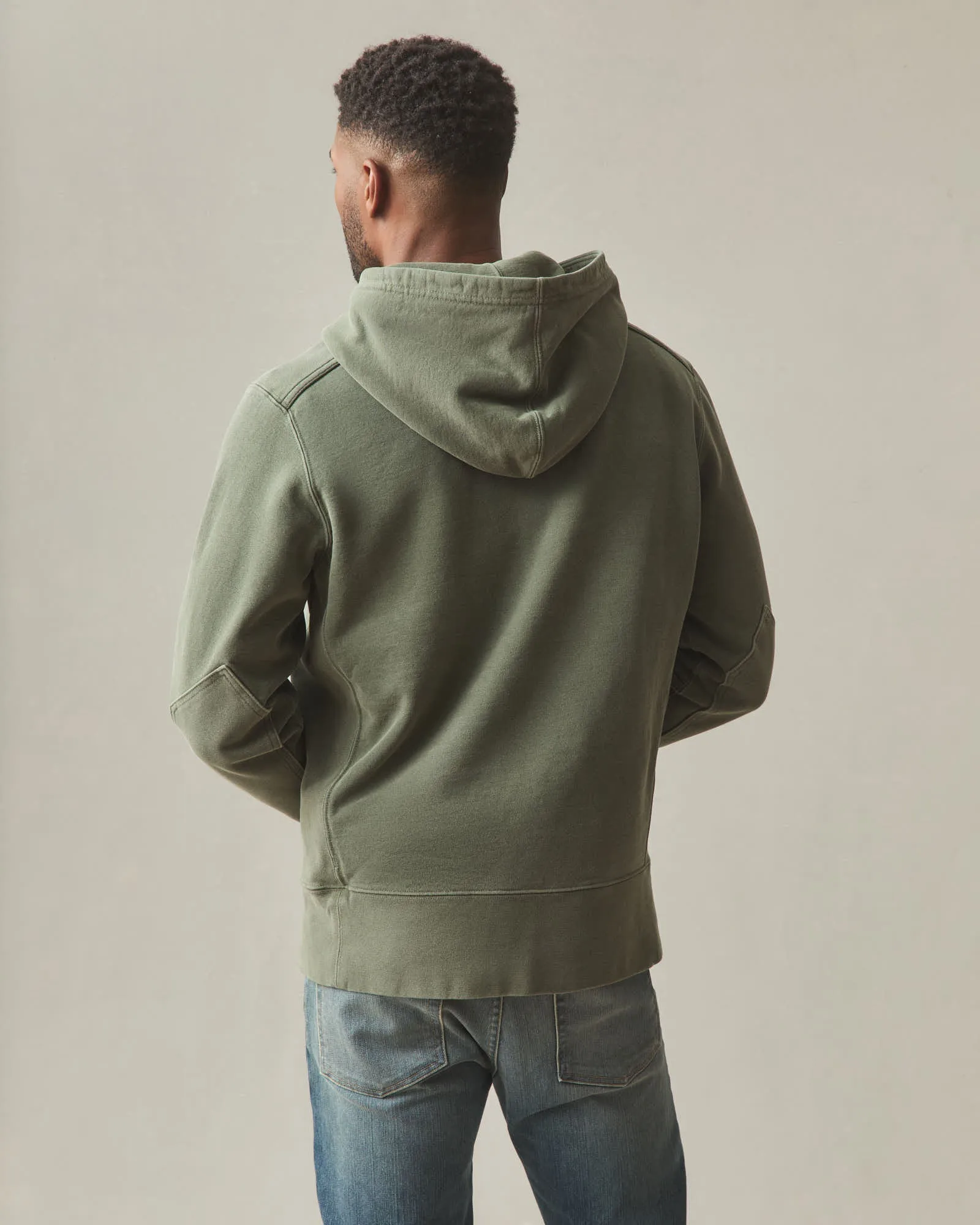 Men's Vintage Wash Classic Pullover - Washed Deep Olive sold by American Giant product image thumbnail 4