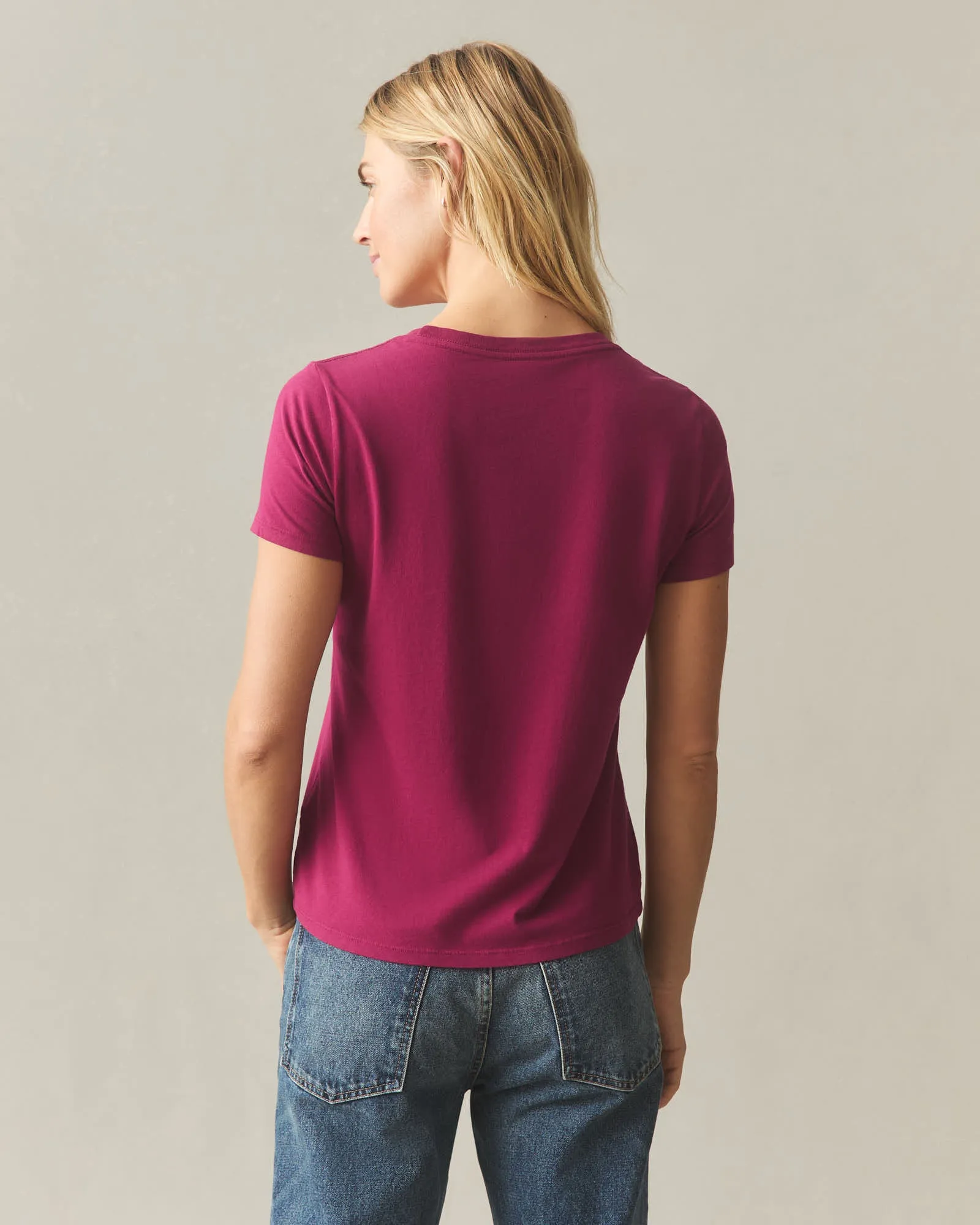 Women's Classic Cotton Crew Tee - Beet Red sold by American Giant product image thumbnail 3