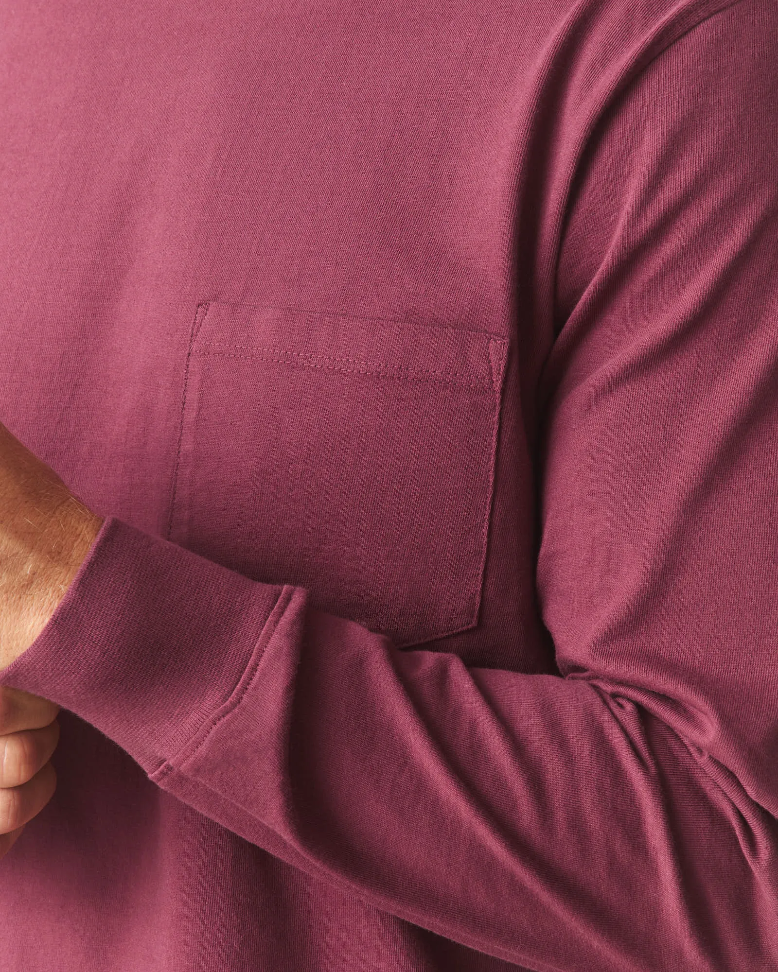 Men's Long Sleeve Pocket Tee - Zinfandel sold by American Giant product image thumbnail 4