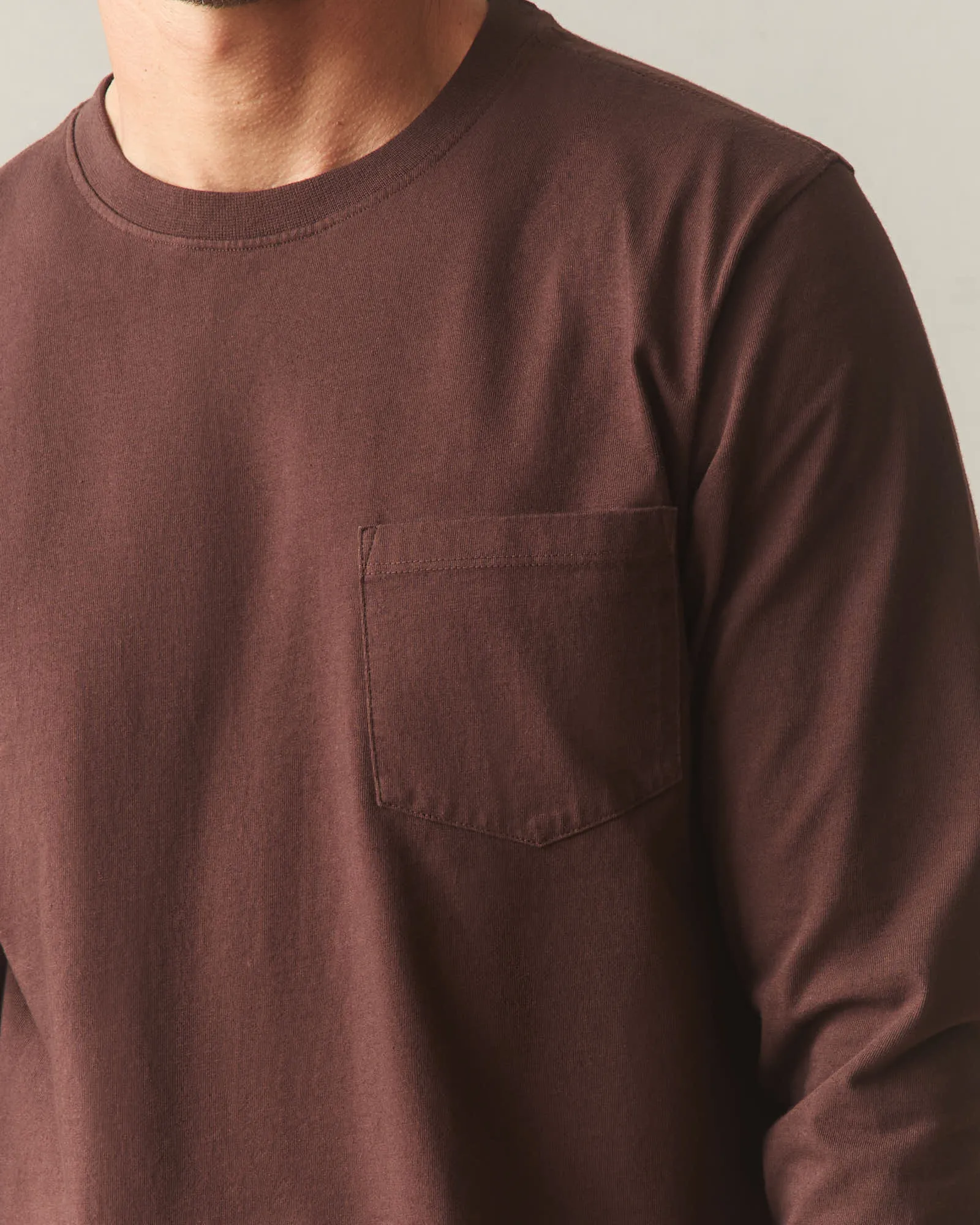 Men's Long Sleeve Pocket Tee - Chicory Coffee sold by American Giant product image thumbnail 3