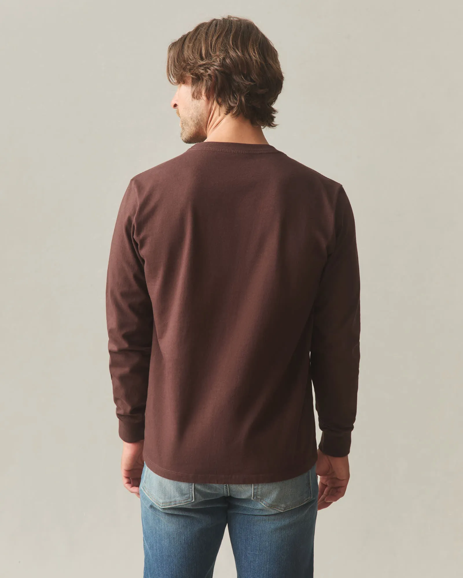 Men's Long Sleeve Pocket Tee - Chicory Coffee sold by American Giant product image thumbnail 2