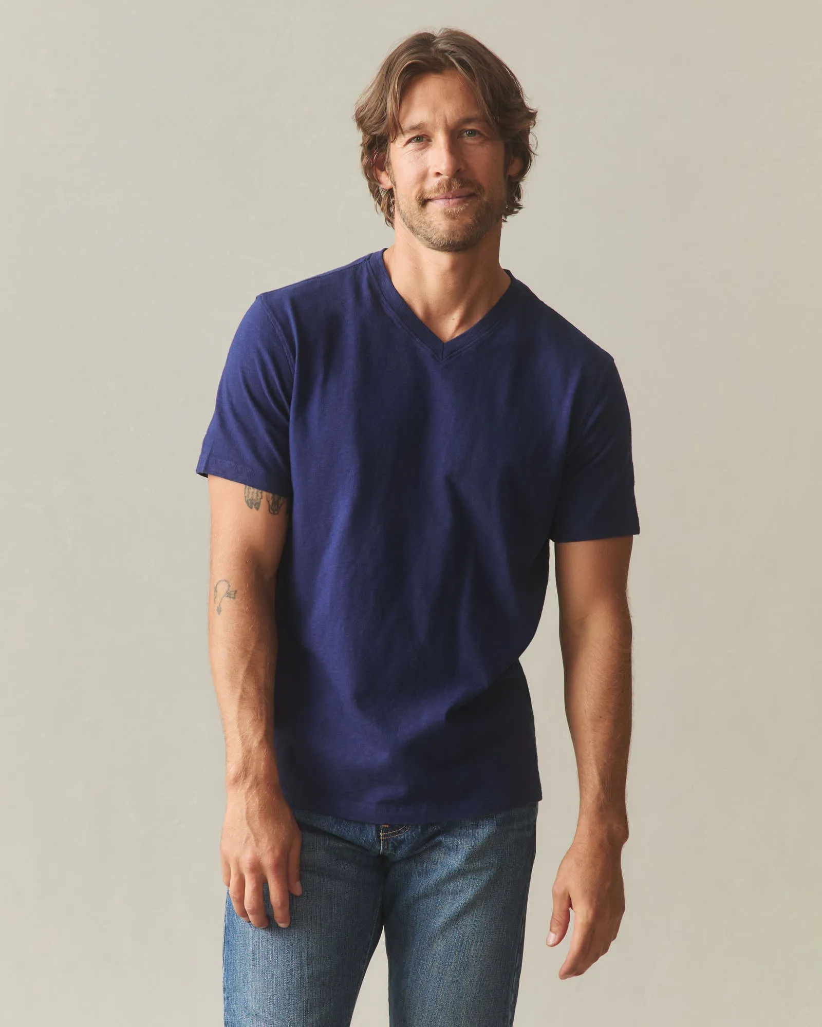 Men's Premium Slub V-Neck Tee - Blueprint sold by American Giant