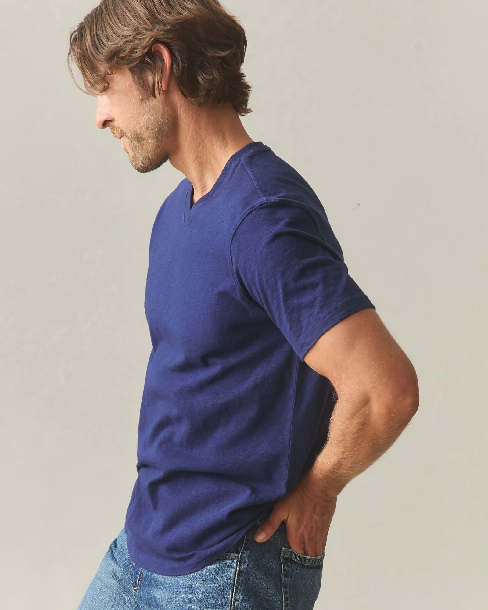 Men's Premium Slub V-Neck Tee - Blueprint sold by American Giant product image thumbnail 2