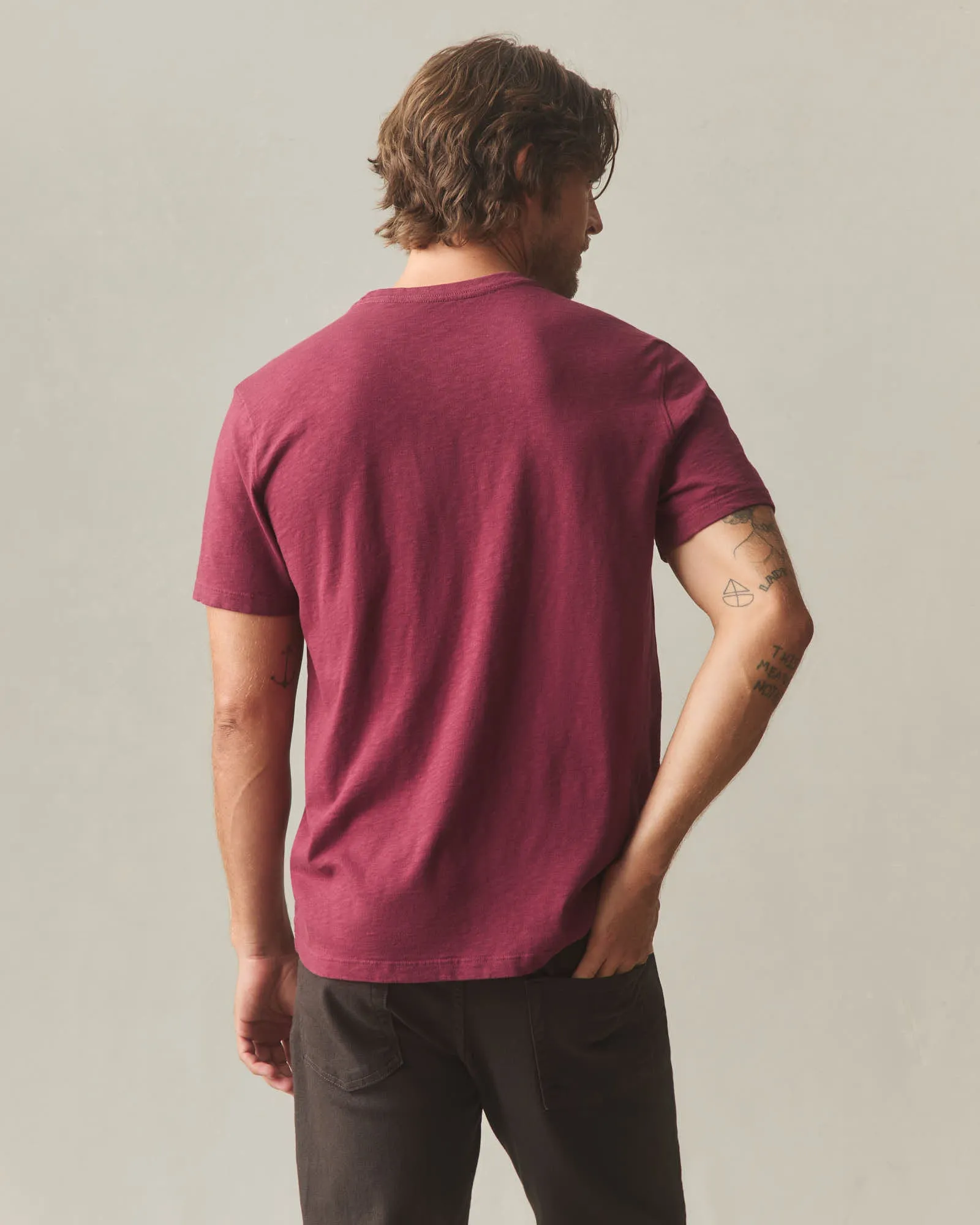 Men's Premium Slub Crew Tee - Pomegranate sold by American Giant product image thumbnail 2
