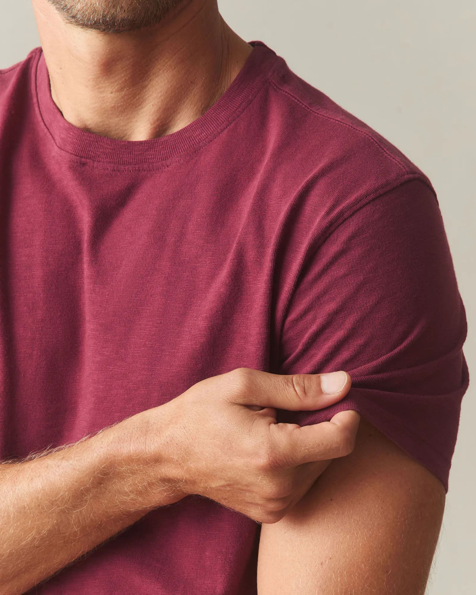 Men's Premium Slub Crew Tee - Pomegranate sold by American Giant product image thumbnail 3