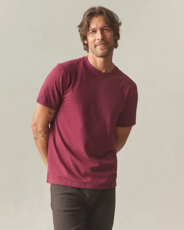 Men's Premium Slub Crew Tee - Pomegranate sold by American Giant