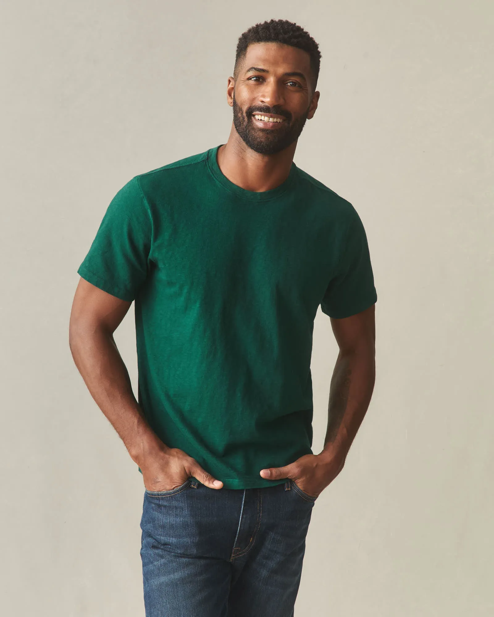 Men's Premium Slub Crew Tee - Botanical Garden sold by American Giant