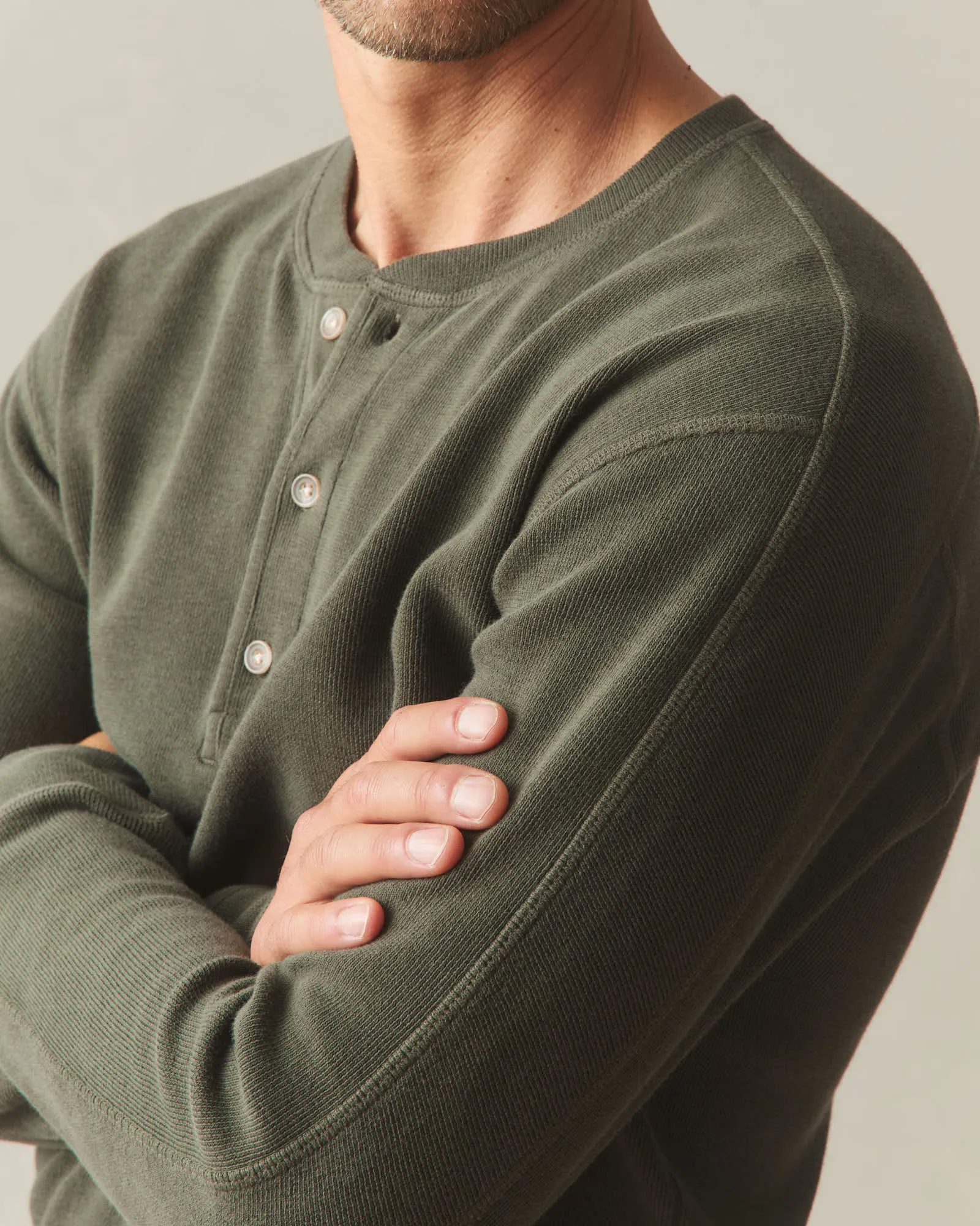 Men's French Rib Henley - Loden sold by American Giant product image thumbnail 5