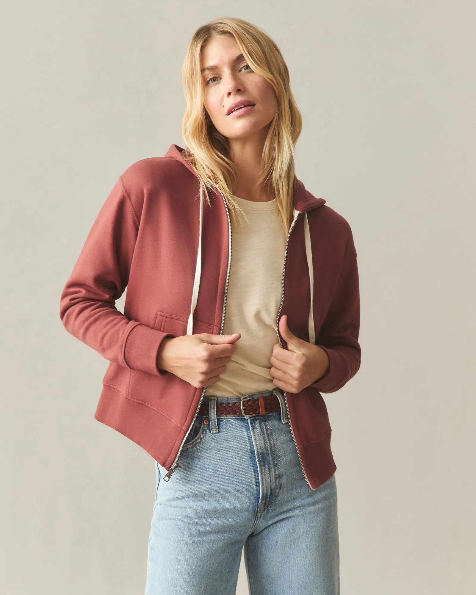 Women's Midweight Full Zip - Spiced Apple sold by American Giant