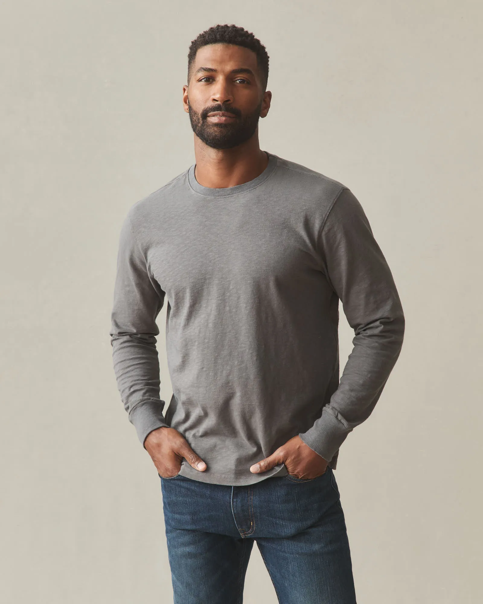 Men's Premium Slub Crew Tee Long Sleeve - Thunderstorm sold by American Giant product image thumbnail 2