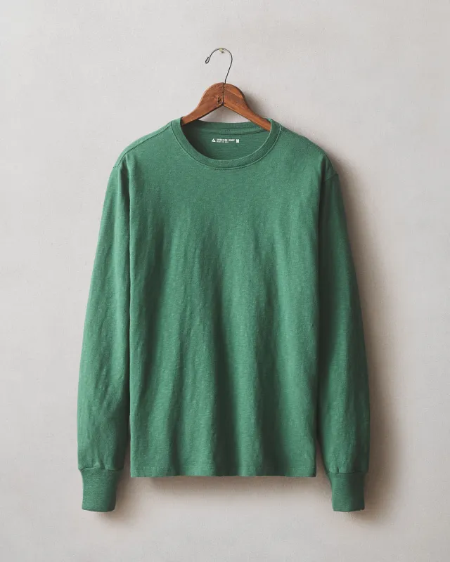Men's Premium Slub Crew Tee Long Sleeve - Hunter Green sold by American Giant