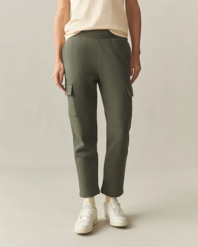 Women's Cargo Straight Sweatpants - Loden sold by American Giant
