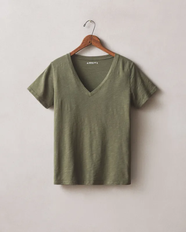 Women's Premium Slub V-Neck Tee - Loden sold by American Giant