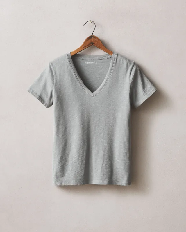 Women's Premium Slub V-Neck Tee - Sharkskin sold by American Giant