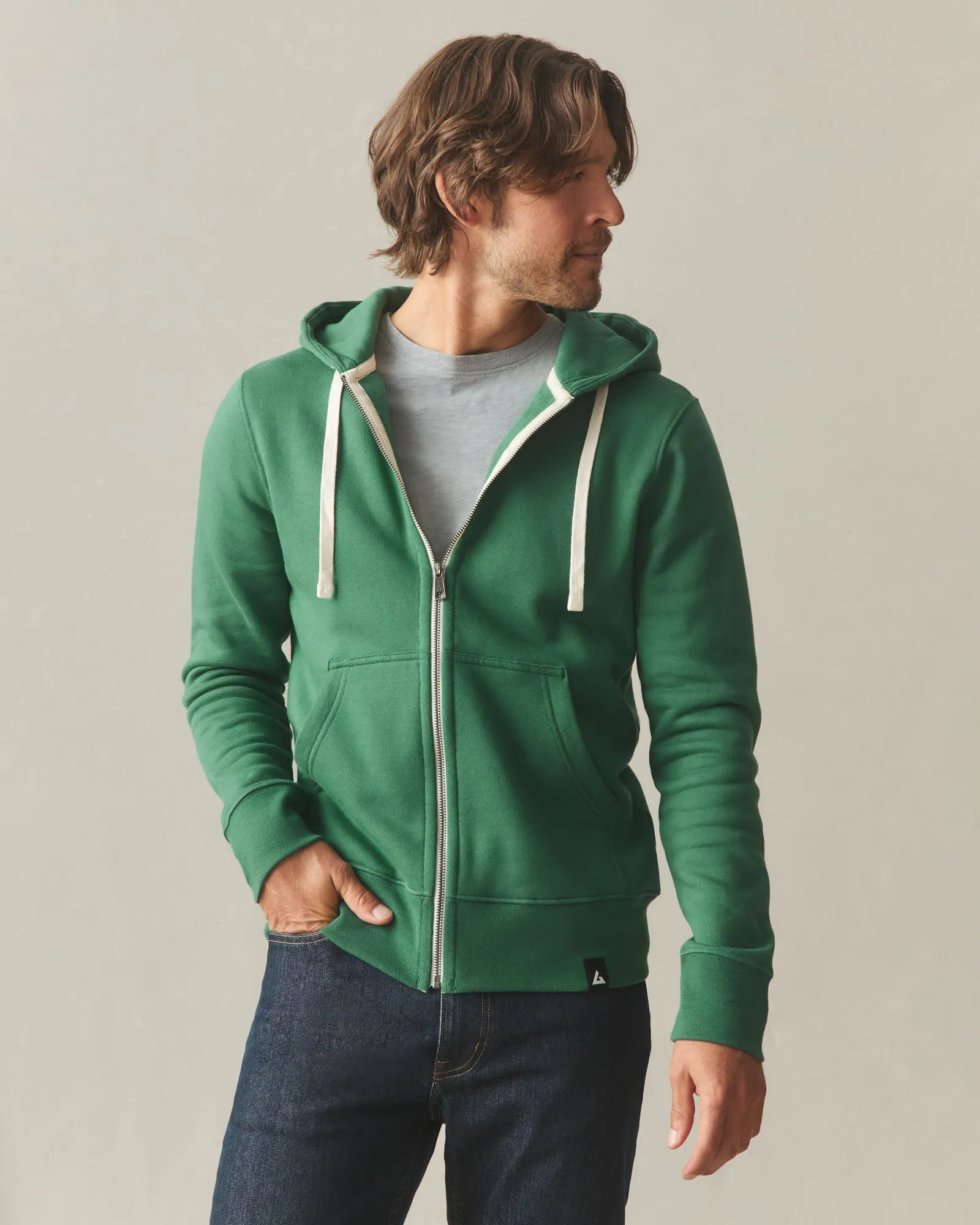 Men's Midweight Full Zip - Hunter Green sold by American Giant product image thumbnail 2