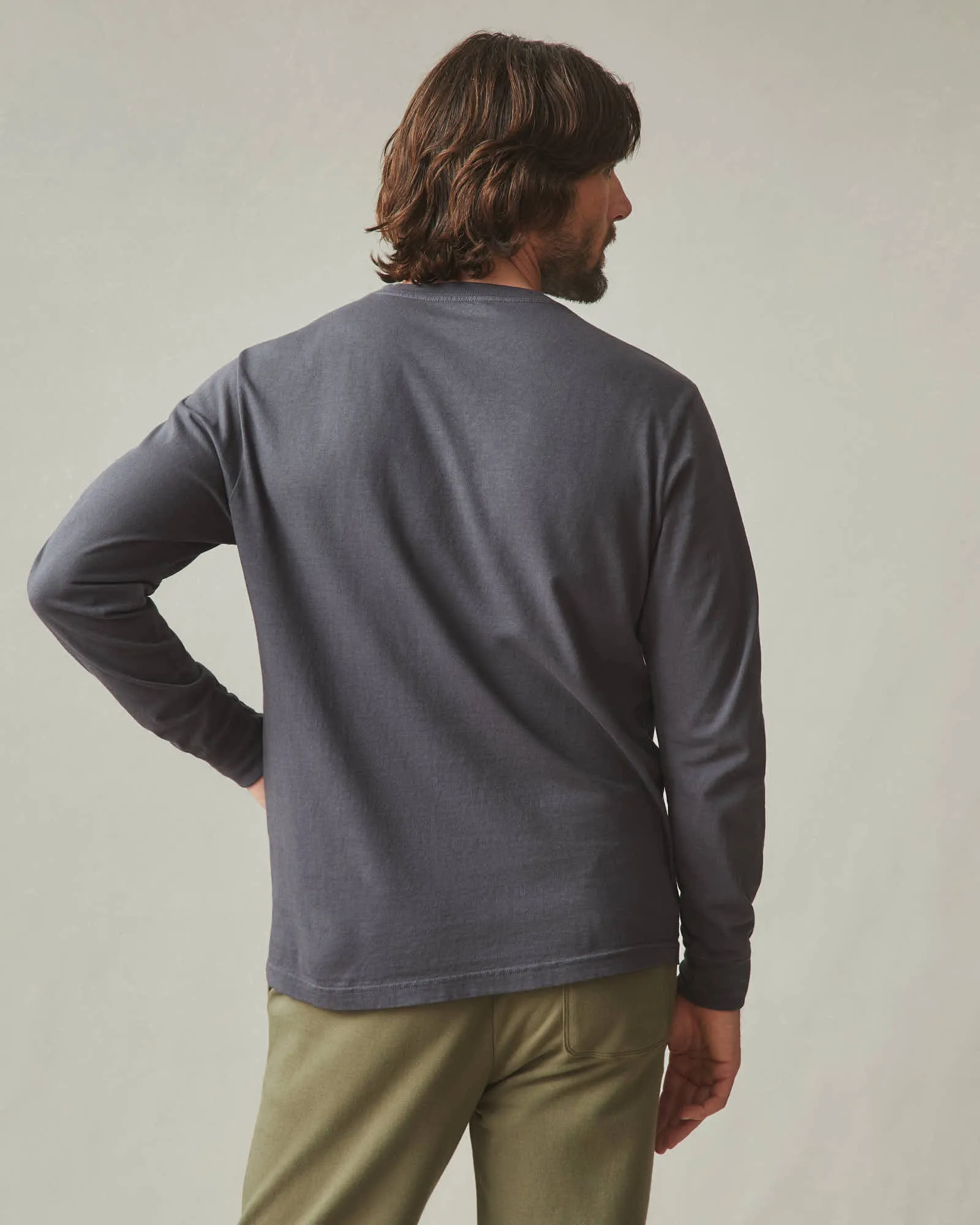 Vintage Crew Long Sleeve Tee - Washed Metropolitan Grey sold by American Giant product image thumbnail 4