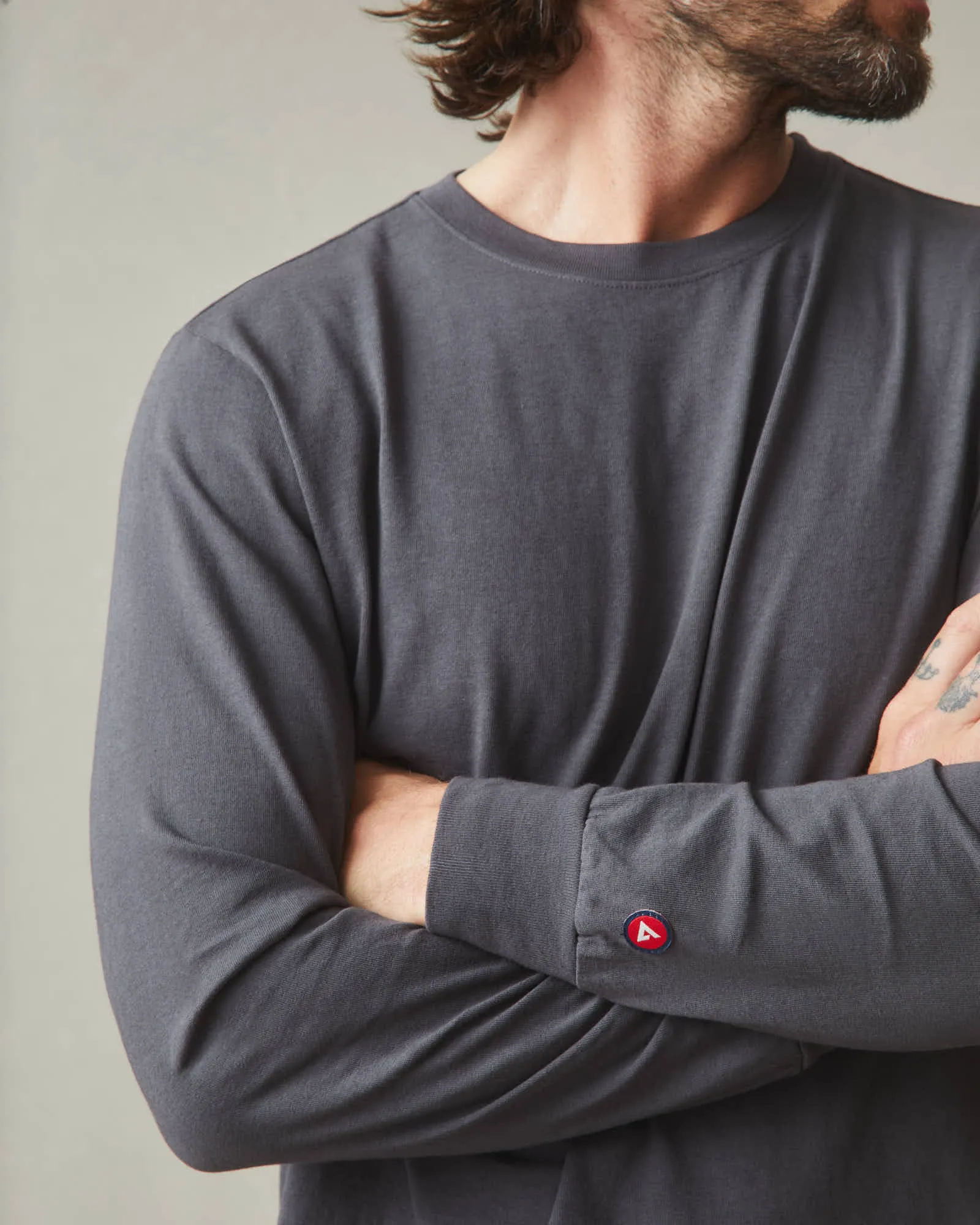 Vintage Crew Long Sleeve Tee - Washed Metropolitan Grey sold by American Giant product image thumbnail 5