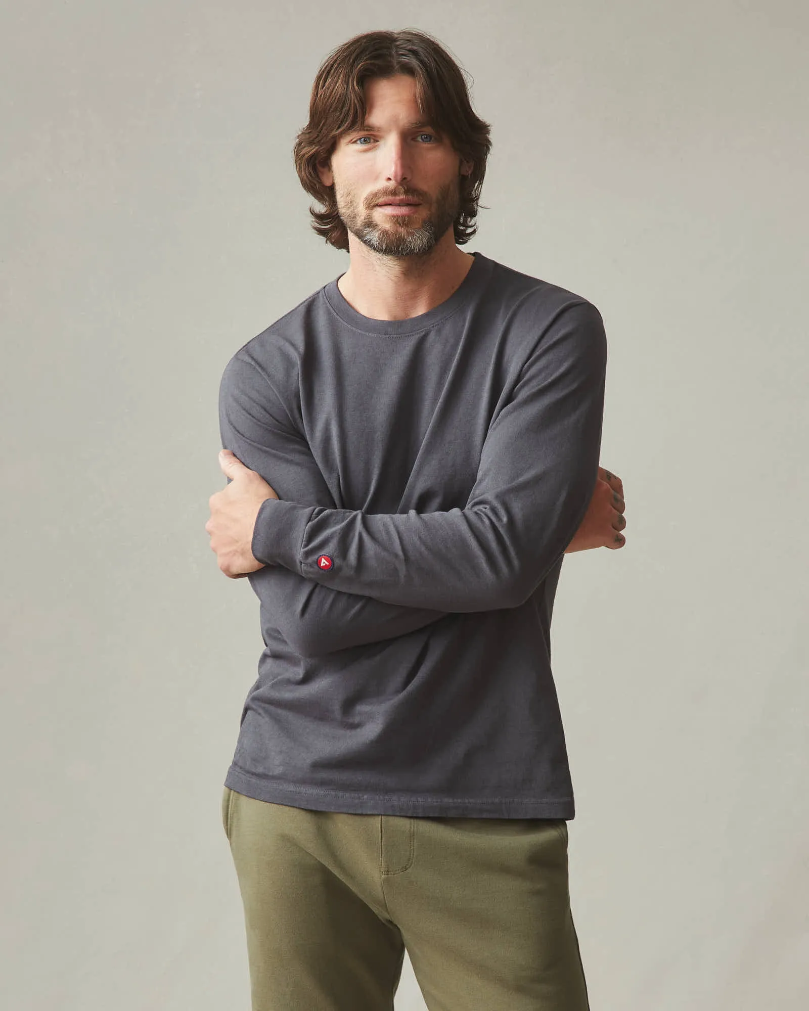 Vintage Crew Long Sleeve Tee - Washed Metropolitan Grey sold by American Giant product image thumbnail 3