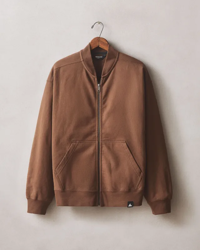 Men's Fleece Bomber Jacket - Cocoa sold by American Giant