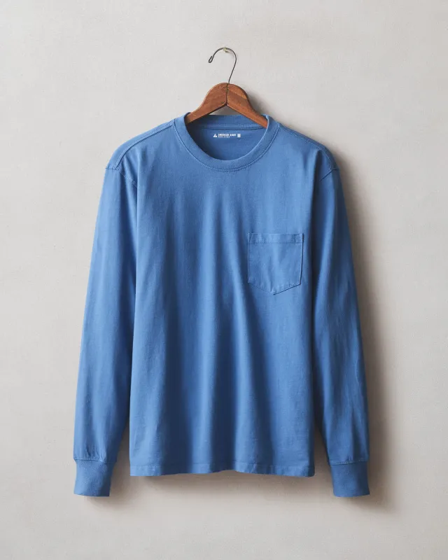 Men's Pocket Tee Long Sleeve - Bright Cobalt sold by American Giant
