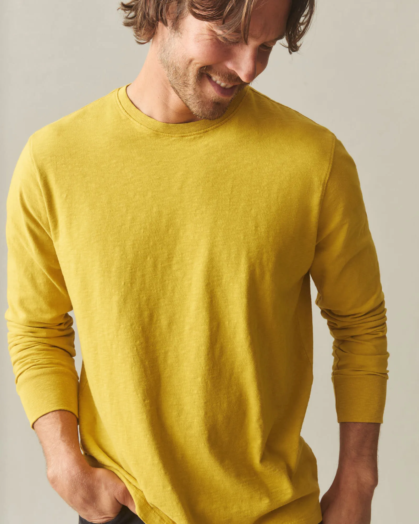 Men's Premium Slub Crew Tee Long Sleeve - Arrowwood sold by American Giant product image thumbnail 3