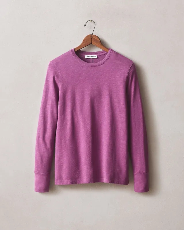 Women's Premium Slub Crew Tee Long Sleeve - Beauty Berry sold by American Giant