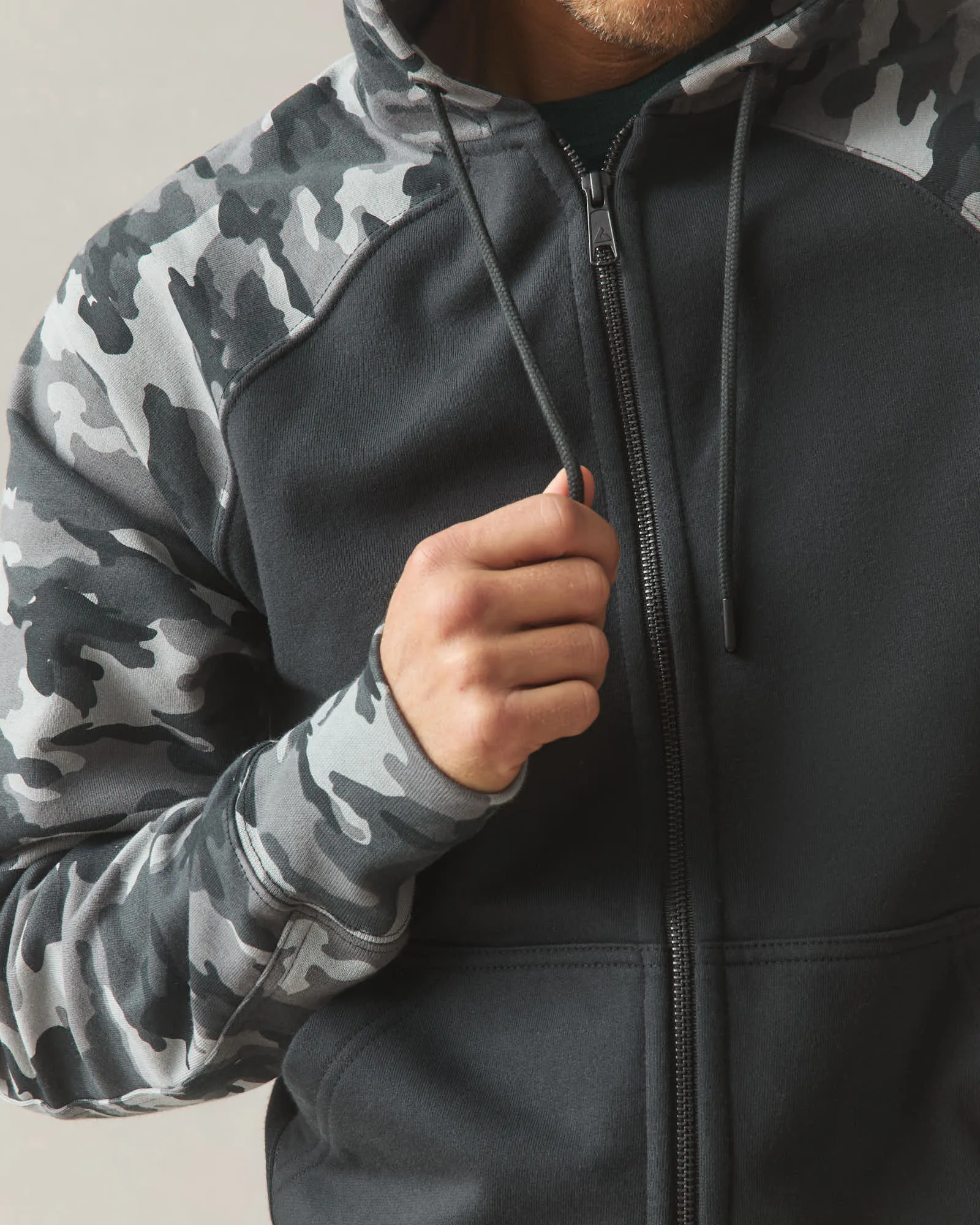 Men's Raglan Classic Full Zip - Black Camo sold by American Giant product image thumbnail 4