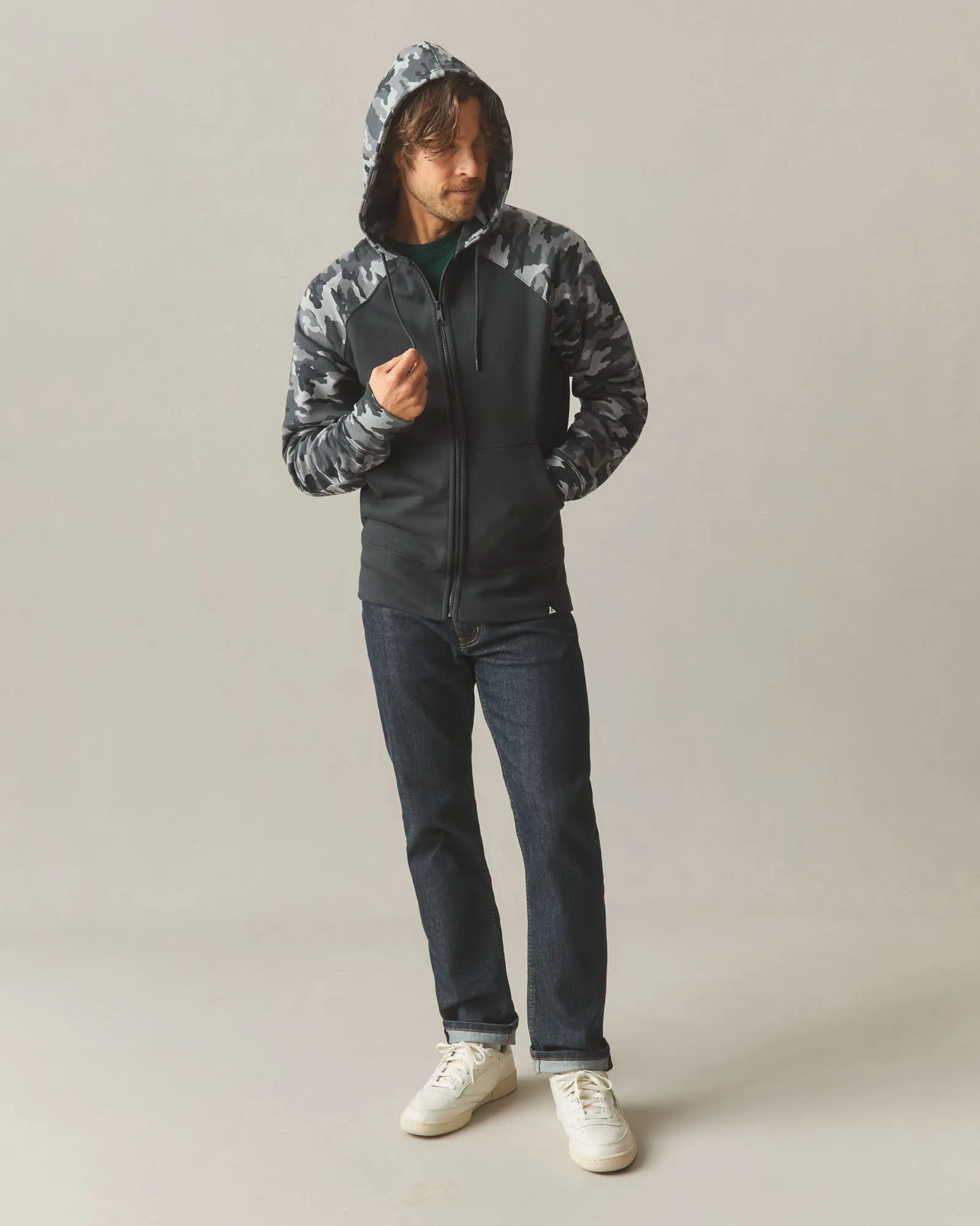 Men's Raglan Classic Full Zip - Black Camo sold by American Giant product image thumbnail 5