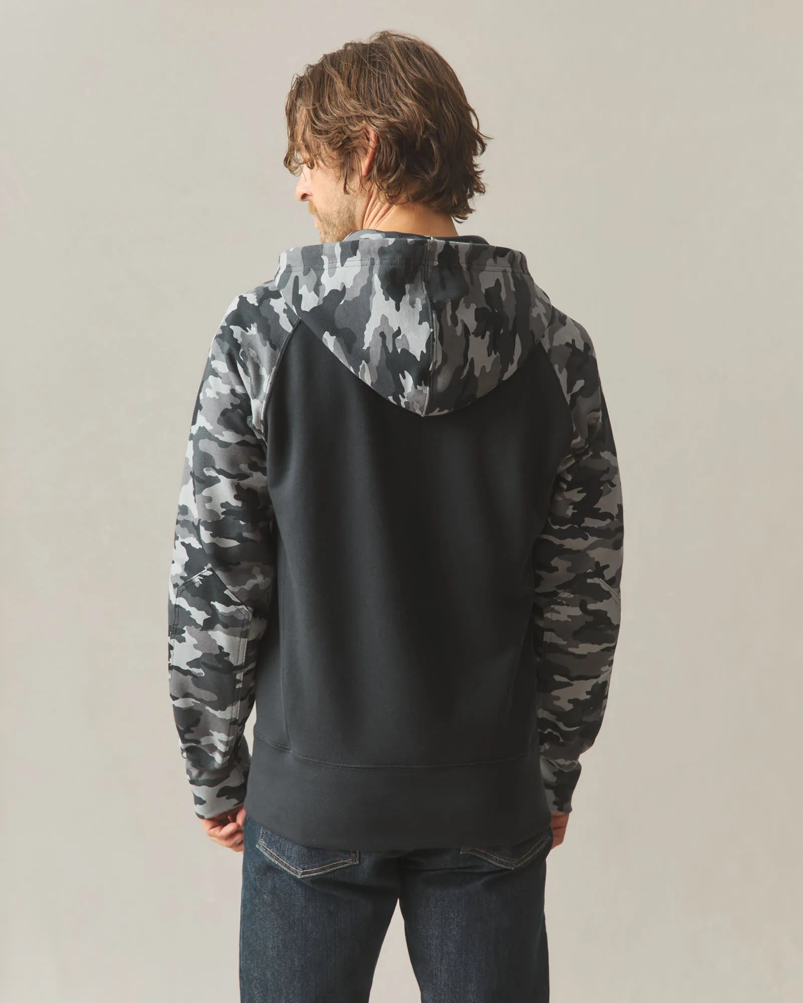Men's Raglan Classic Full Zip - Black Camo sold by American Giant product image thumbnail 3